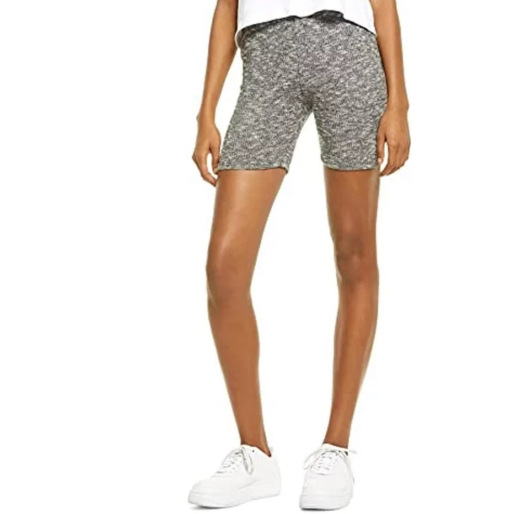 All In Favor Charcoal Knit Elastic Waistband Bike Shorts Size Medium